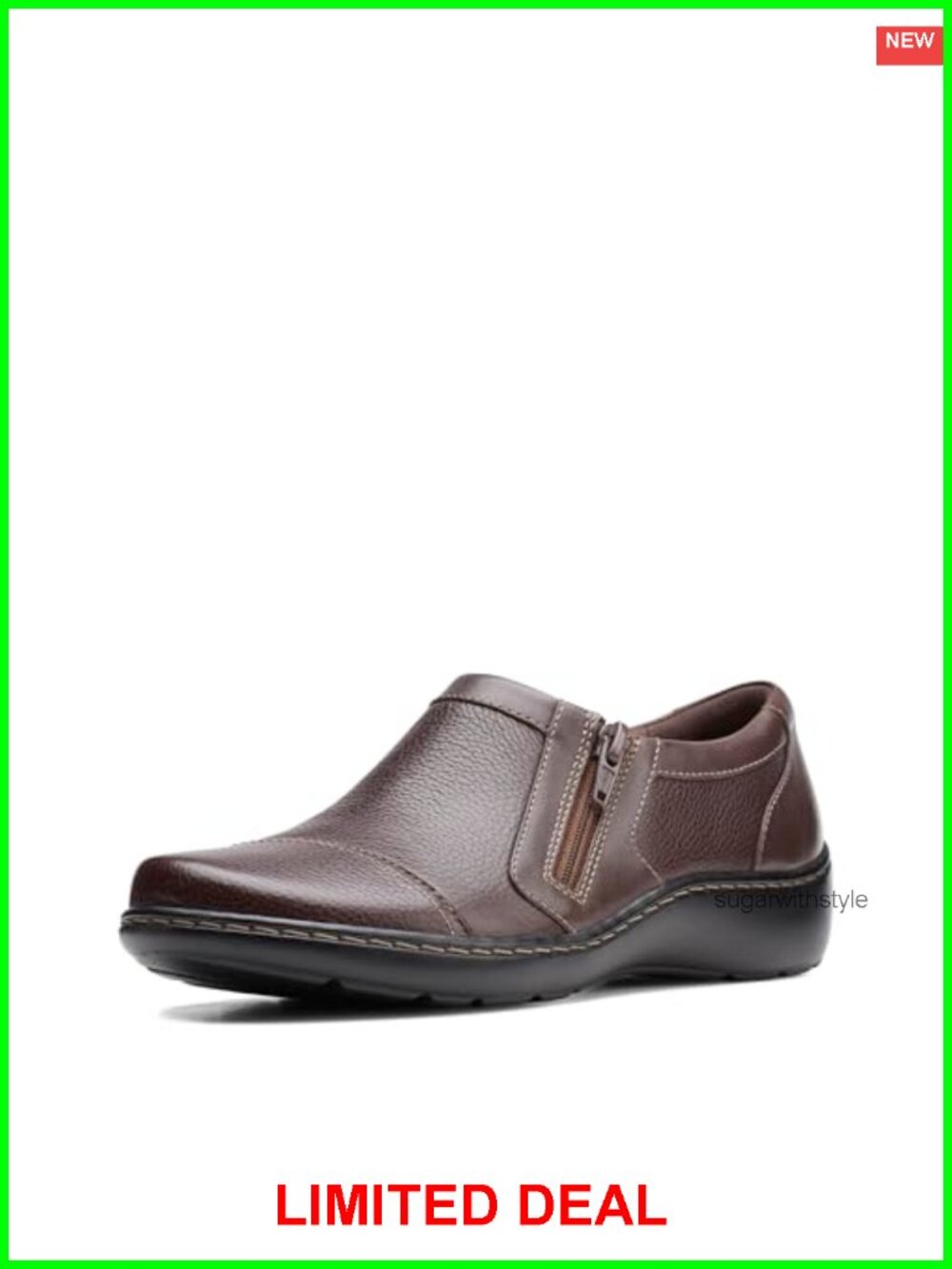Cora Giny Loafers Tumbled Leather Zip Fastening Ortholite Footbed
